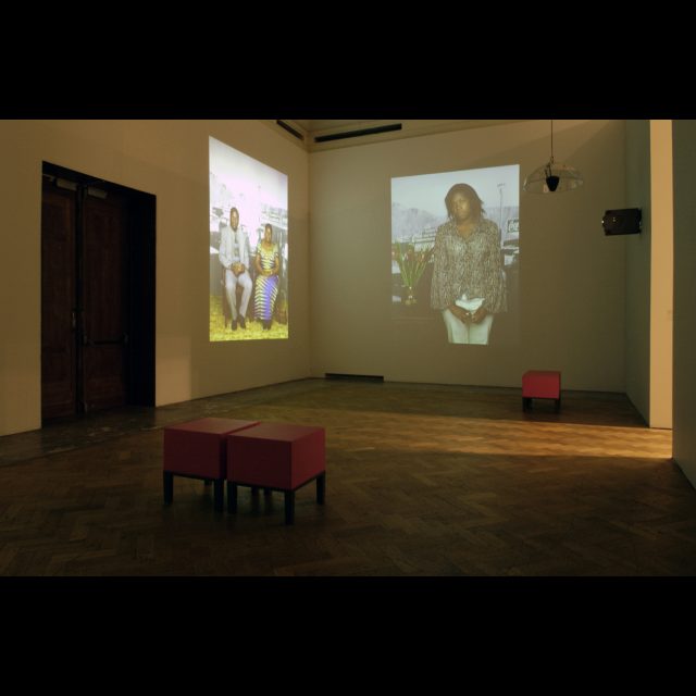 35 mm film transferred to DVD for projection<br>
Edition: 10, dimensions variable<br>
3.5 minute loop (each)<br>
BOZAR Brussels, 2003. Photo credit: De Muer