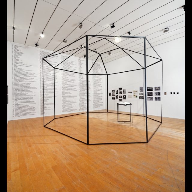 Installation at 13th Lyon Biennale (macLYON)<br>Metal sculpture, 400 x 550 cm