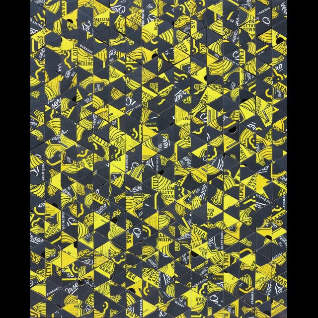 Mixed media collage on linen <br>
140 x 113 cm Divination Painting no.1,2014