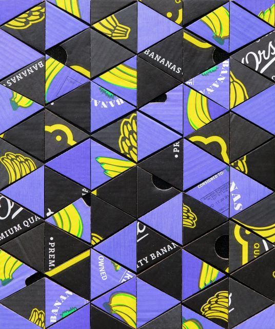 Mixed media collage on linen <br>
41 x 52.5 cm Divination Painting no.13, 2015