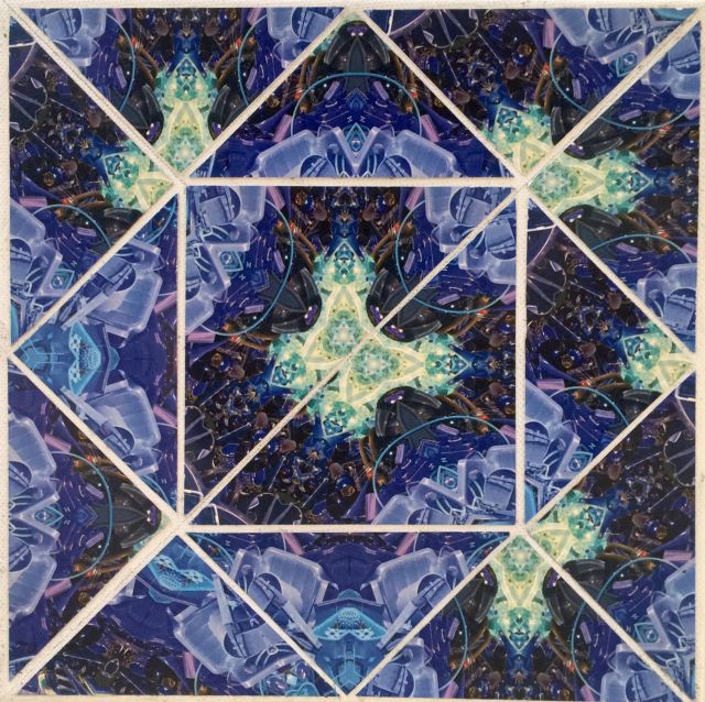 Card stock on canvas<br>
8” x 8”