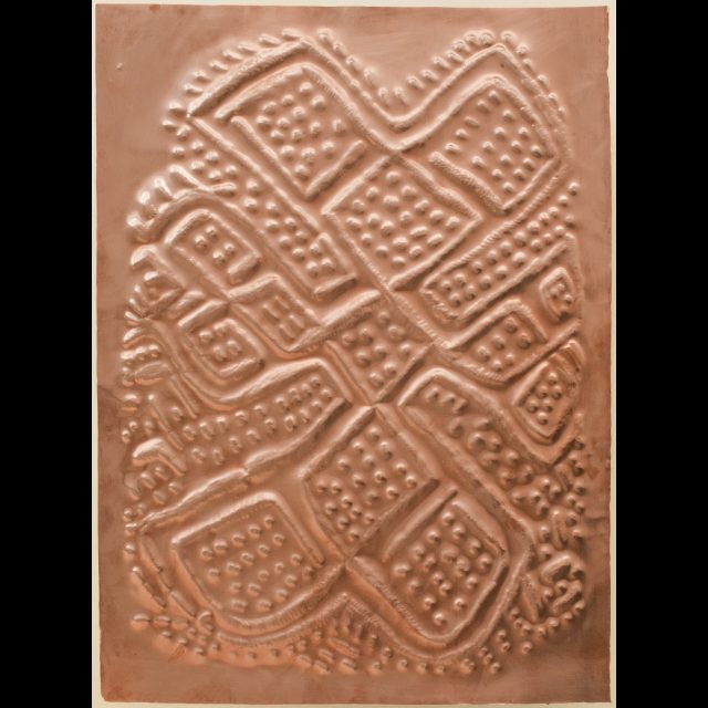 Sociétés secréts, 2015 (installation detail)<br>
Scarification on bas-relief copper plate, each 29.7 x 42 cm<br>
Fabrication: Dinanderie/Zouak, Morocco