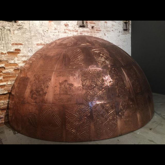 <i>The Other Memorial</i>, 2015, at the 56th International Venice Biennale (All the World’s Futures)<br>
Copper sculpture<br>
400 x 200 x 200 cm<br>