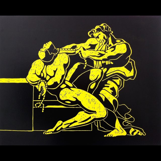 Screen print on canvas<br>
41 x 51 cm<br>
Edition: 7 + 2 AP yellow history, 2012, ed. 7