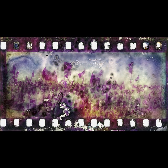 Digital print from water- and mould-damaged negative on Hahnemüle Fine Art Bayta paper<br>
100 x 178.20 cm; Edition: 3 + 2 AP<br>
45 x 80.20 cm; Edition: 5 + 2 AP