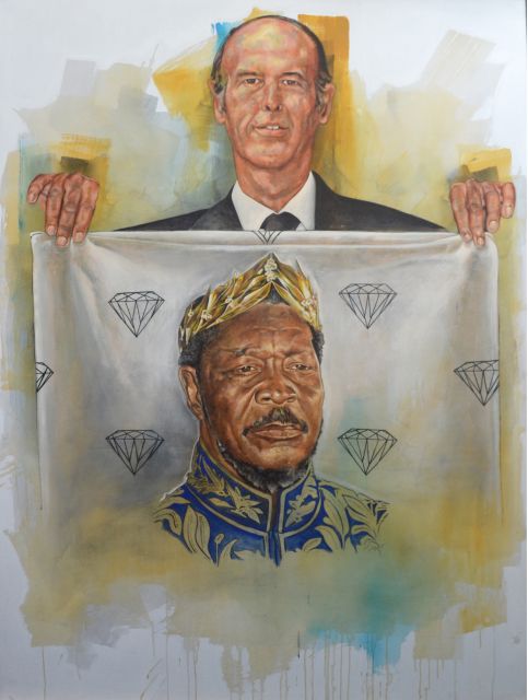 Valéry Giscard D'Estaing | Jean-Bédel Bokassa<br>
200 x 150 cm
