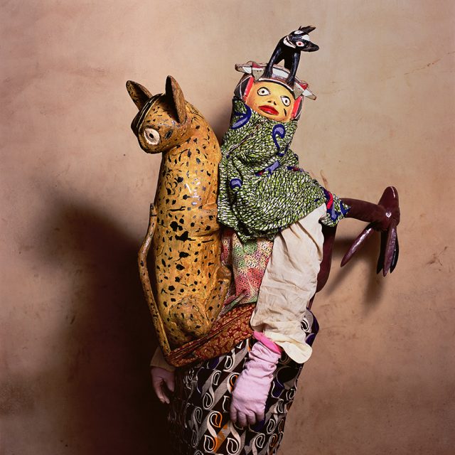 Series: <i>Egungun and Gelede Masquerades, Benin</i><br>
Chromogenic print on Fujiflex Crystal Archive paper<br>
30” x 30”; Edition: 5 + 2 AP<br>
50” x 50”; Edition: 3 + 1 AP