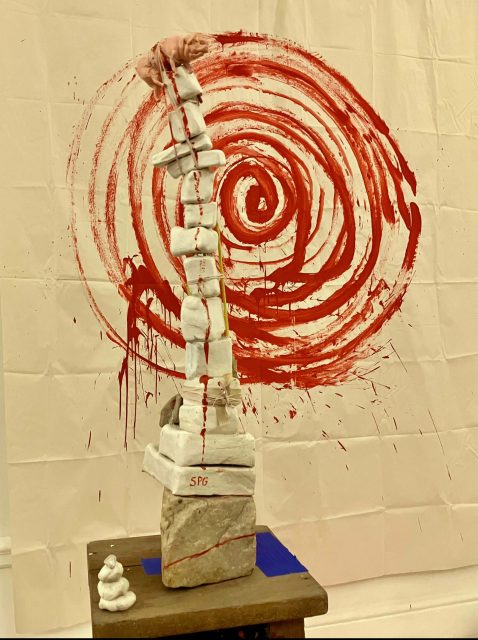 why do moths fly like crazy f*@#ks in the night?<br>
mixed media, found objects, assemblage<b>
South African Gallery IZICO, Cape Town, South Africa