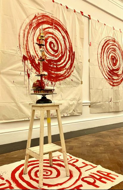 why do moths fly like crazy f*@#ks in the night?<br>
mixed media, found objects<b>
South African Gallery IZICO, Cape Town, South Africa