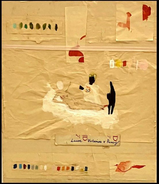 why do moths fly like crazy f*@#ks in the night?<br>
mixed media on corrugated cardboard<b>
64 x 53 cm<br>
South African Gallery IZICO, Cape Town, South Africa